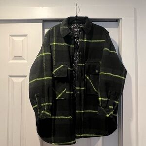 Zara Black Plaid Jacket with Green Windowpane